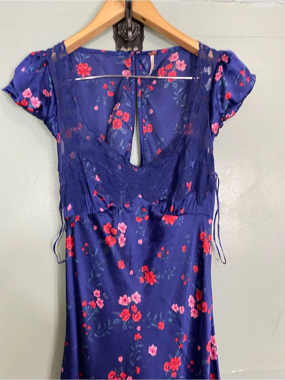 Free People Butterfly Babe‎ Maxi Dress Blue Floral Cut Out Medium